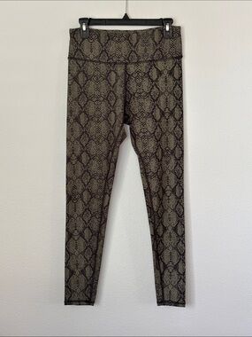 Becco Snake Print High-Rise Leggings in Olive & Black